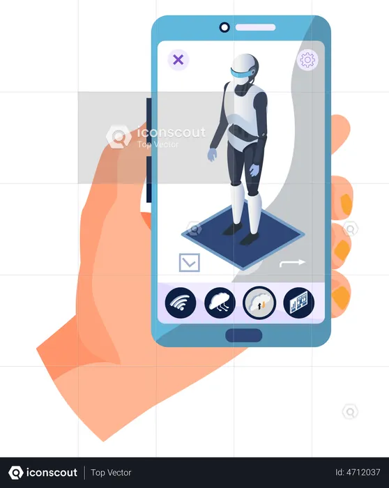 Robot de discussion mobile  Illustration