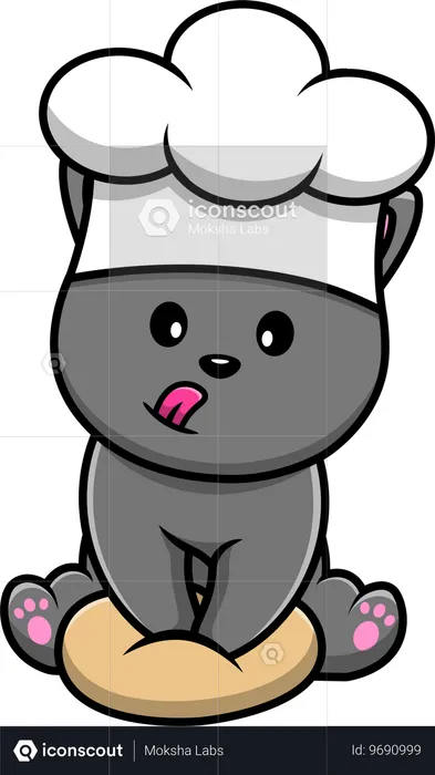 Cuisine de chef de chat  Illustration