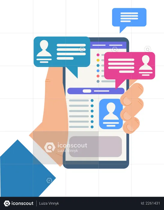Chat Communication and social profile  Illustration