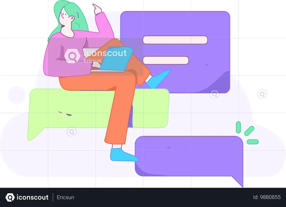 Chat de redes sociales  Ilustración