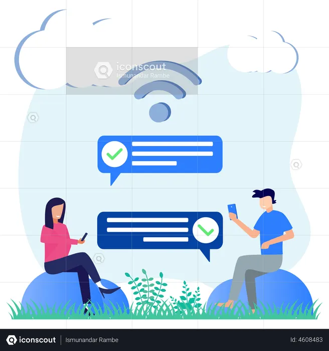 Chat de redes sociales  Ilustración