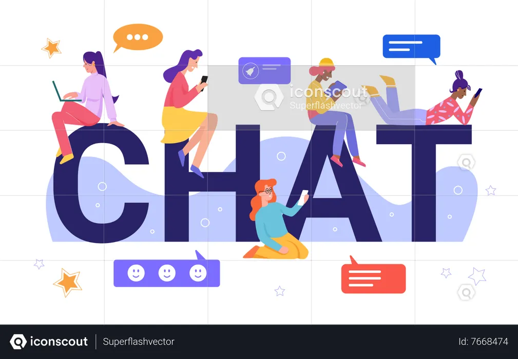 Chat en línea  Ilustración