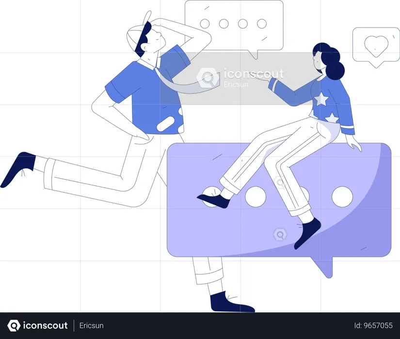 Chat de redes sociales  Ilustración