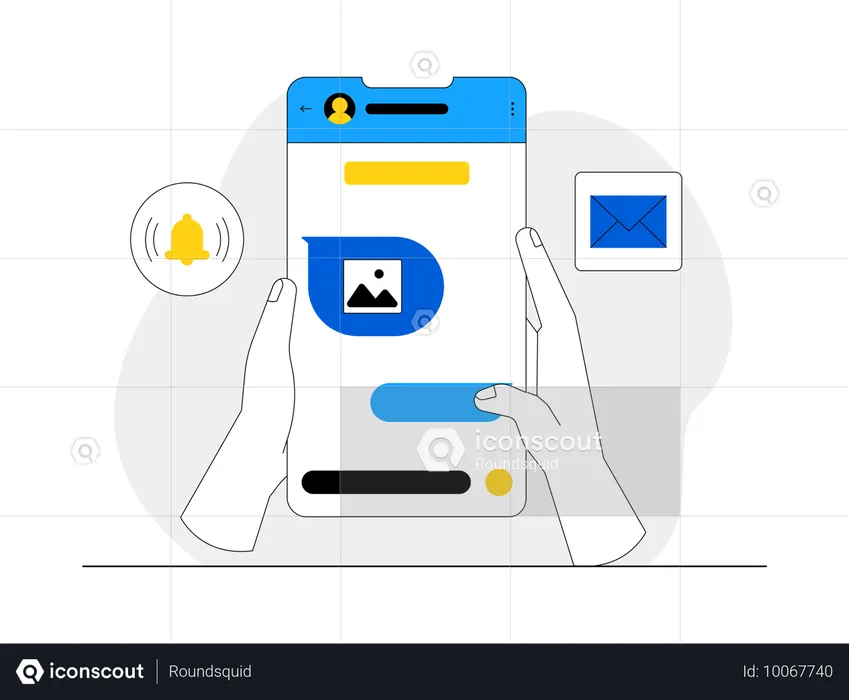 Chat et notification sur les réseaux sociaux  Illustration