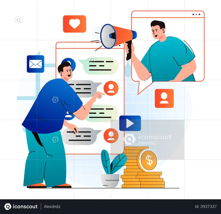 Chat marketing  Illustration