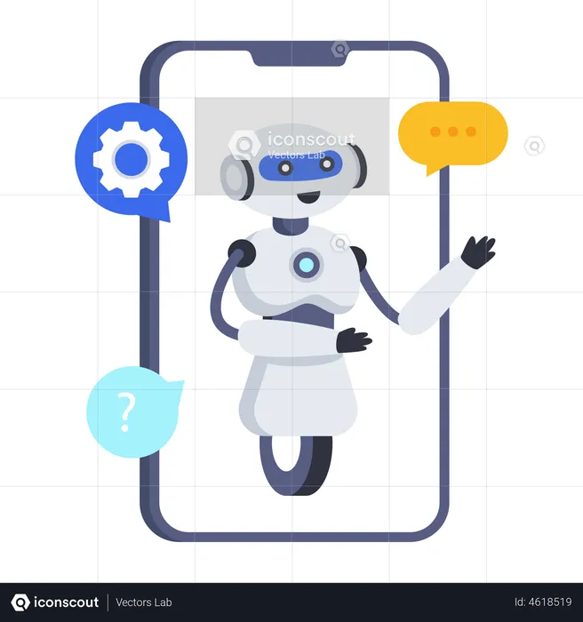 Chat robotique mobile  Illustration