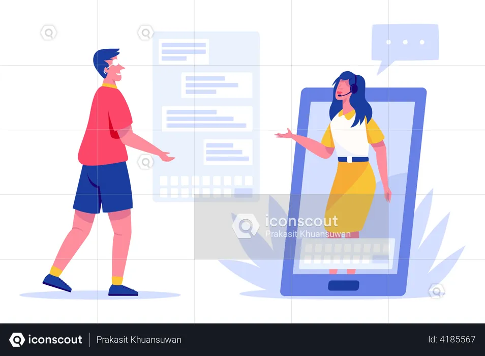 Chat support to user  Illustration