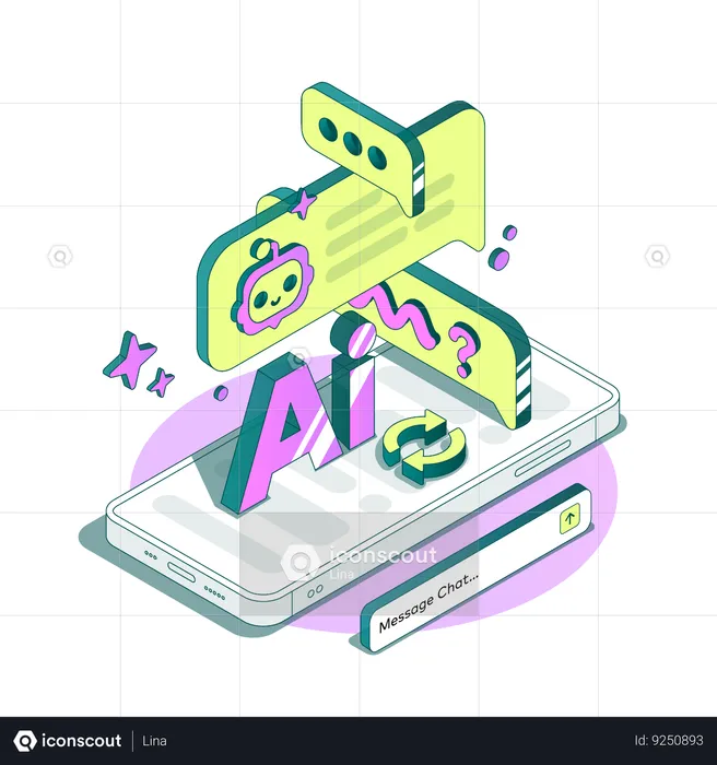 Chat with AI chatbot  Illustration