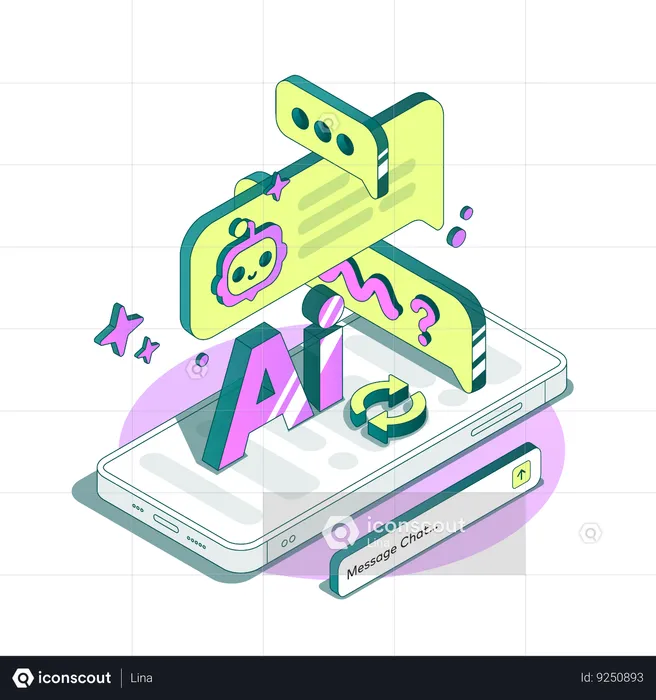 Chat with AI chatbot  Illustration