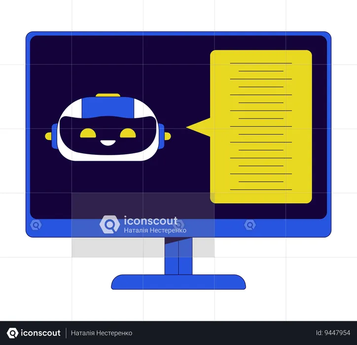 Chatbot AI computer display  Illustration