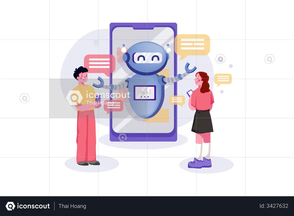 Application de chatbot  Illustration