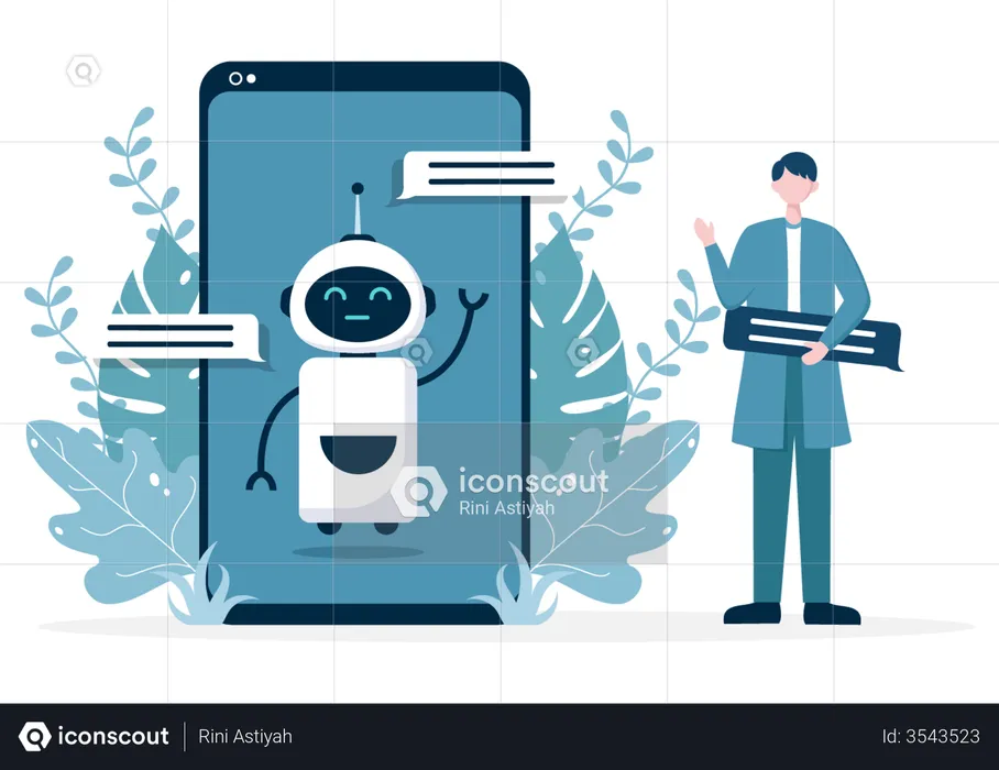 Chatbot in smartphone  Illustration