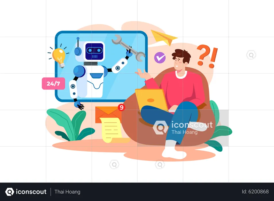 Chatbot support  Illustration