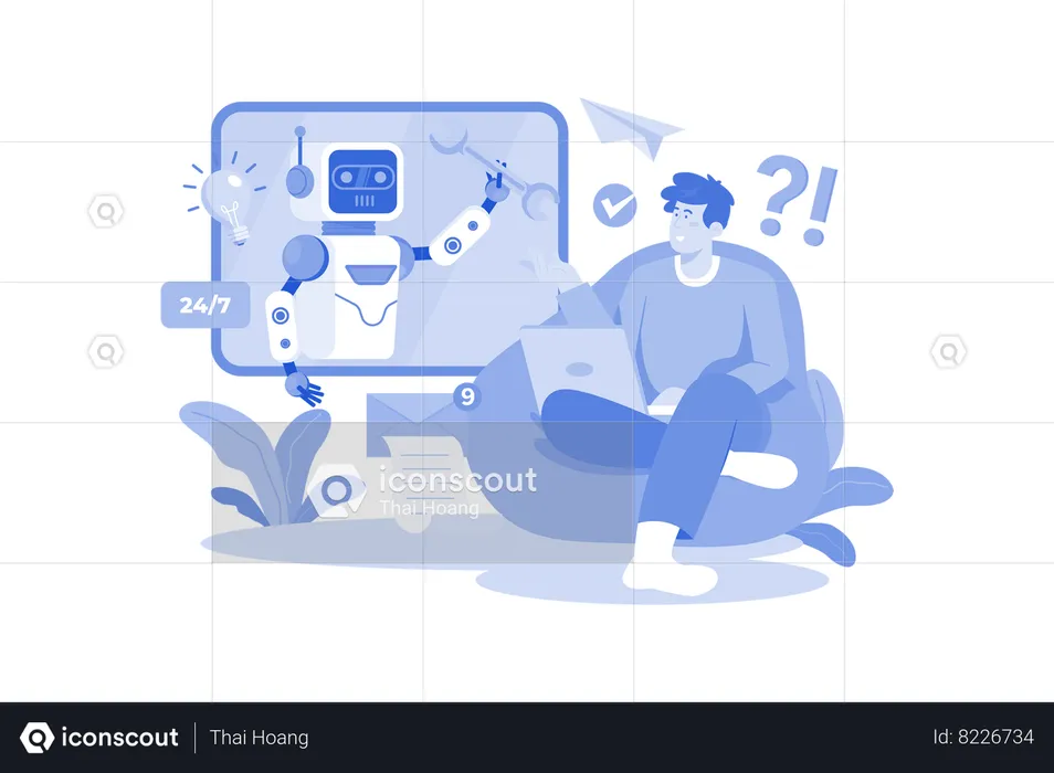 Chatbot support  Illustration