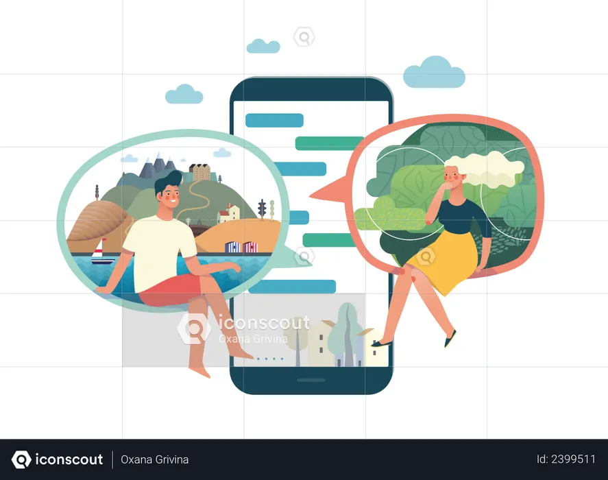 Chatting application - social media app  Illustration