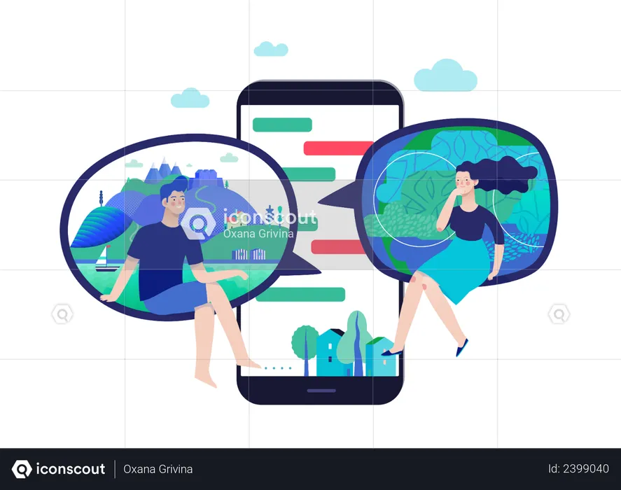 Chatting application - social media app  Illustration
