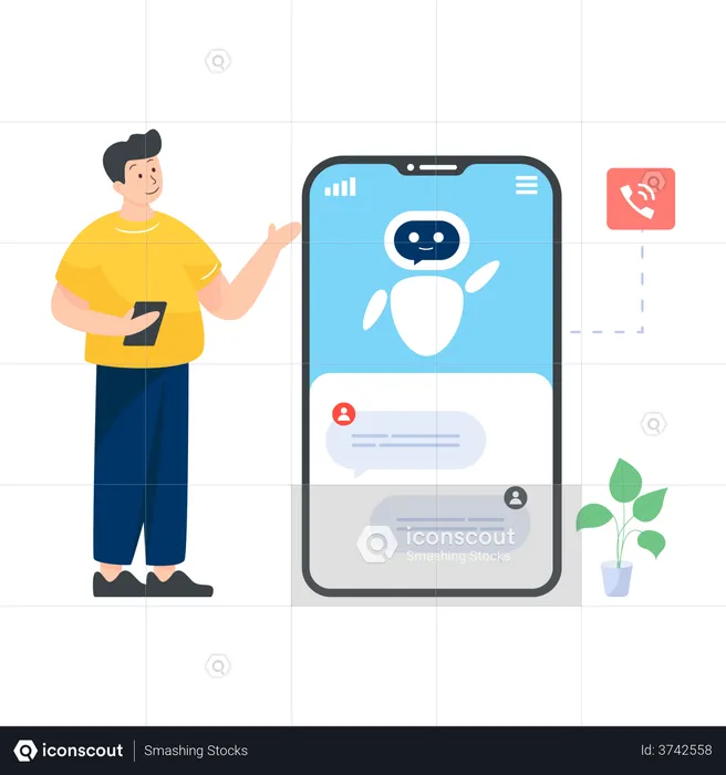 Chatting Robot  Illustration