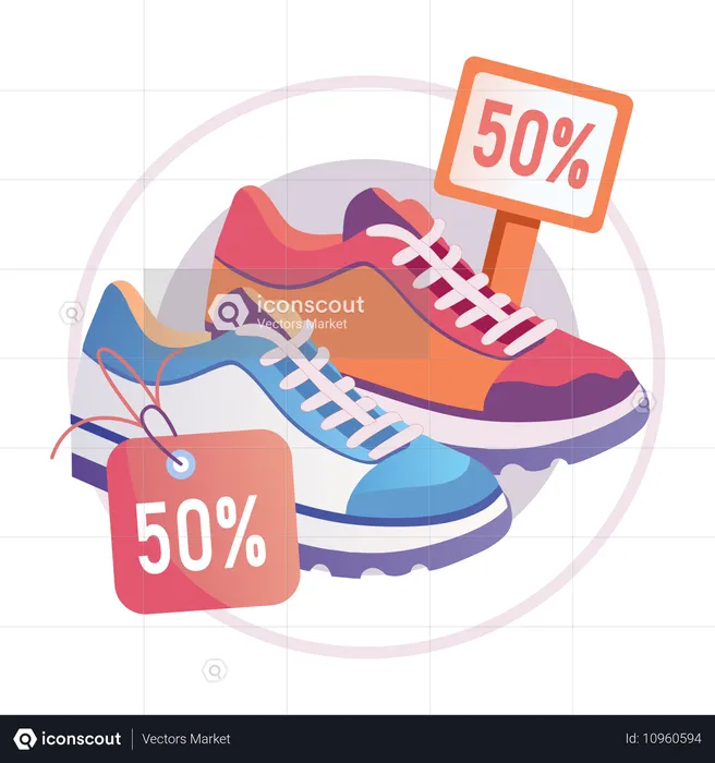 Chaussures à 50% de réduction  Illustration