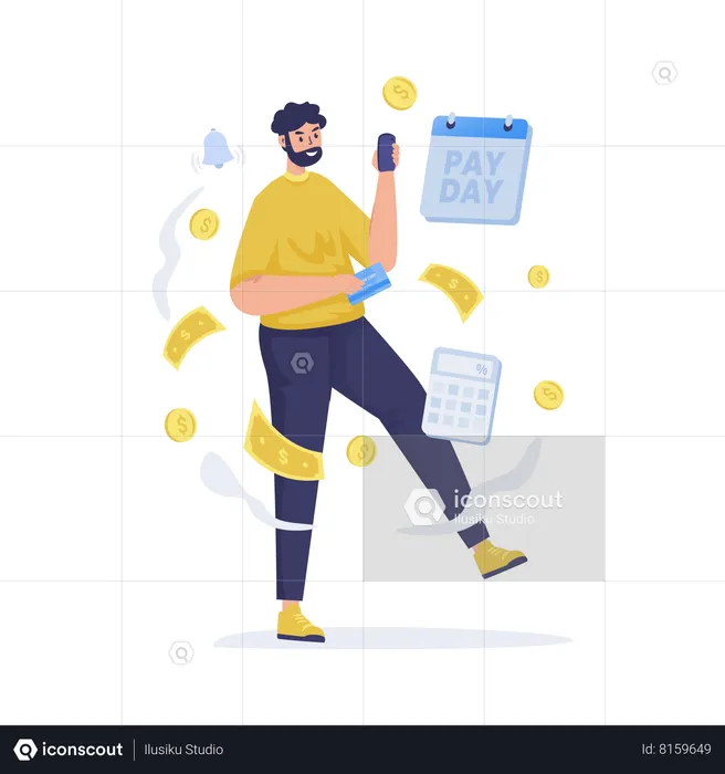 Check salary payment  Illustration