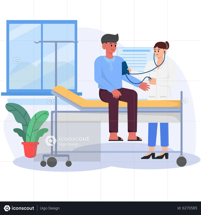 Check Up Patient  Illustration