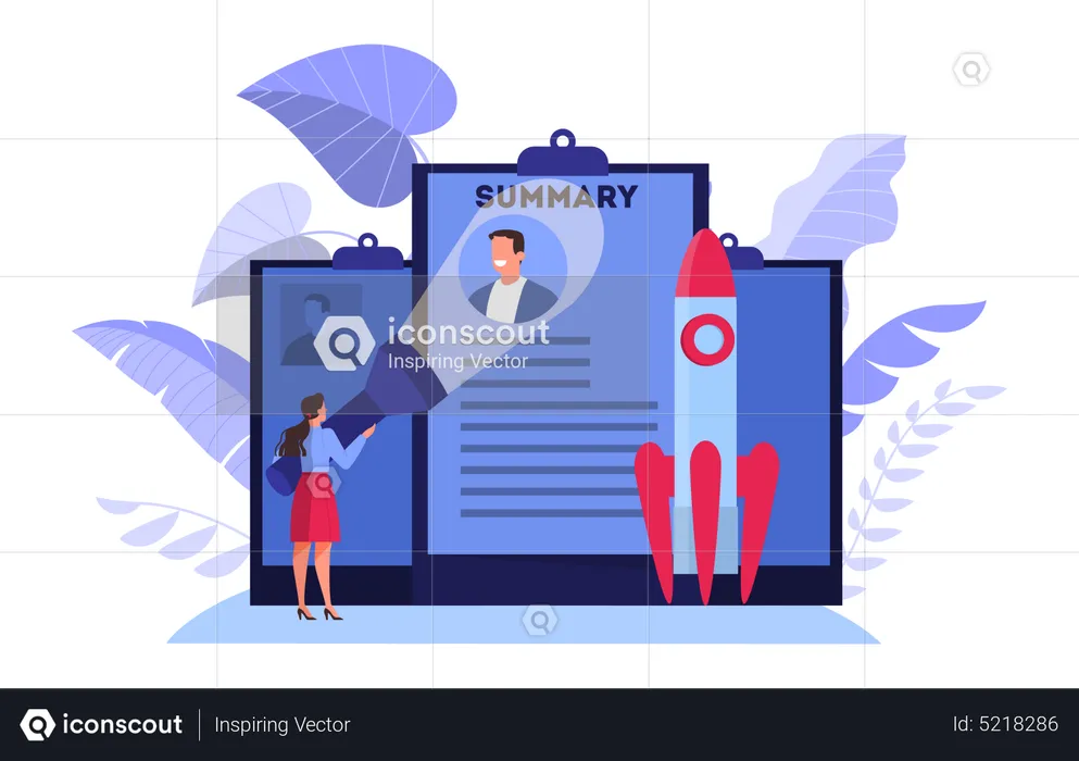 Checking employee summery  Illustration