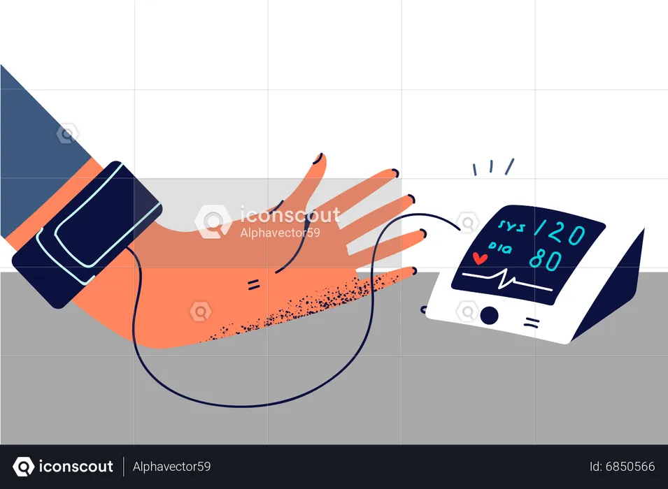 Checking heart beat  Illustration