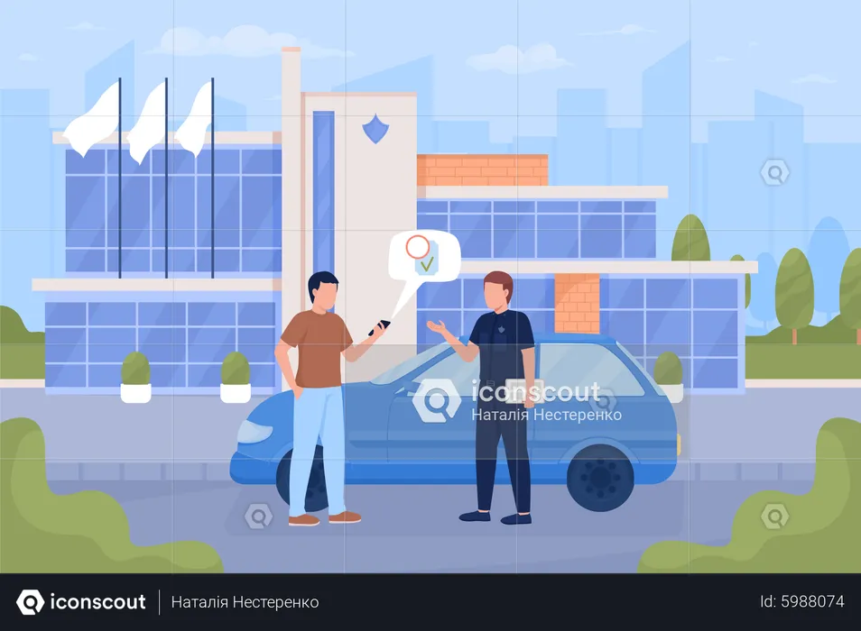 Checking Parking Payment  Illustration