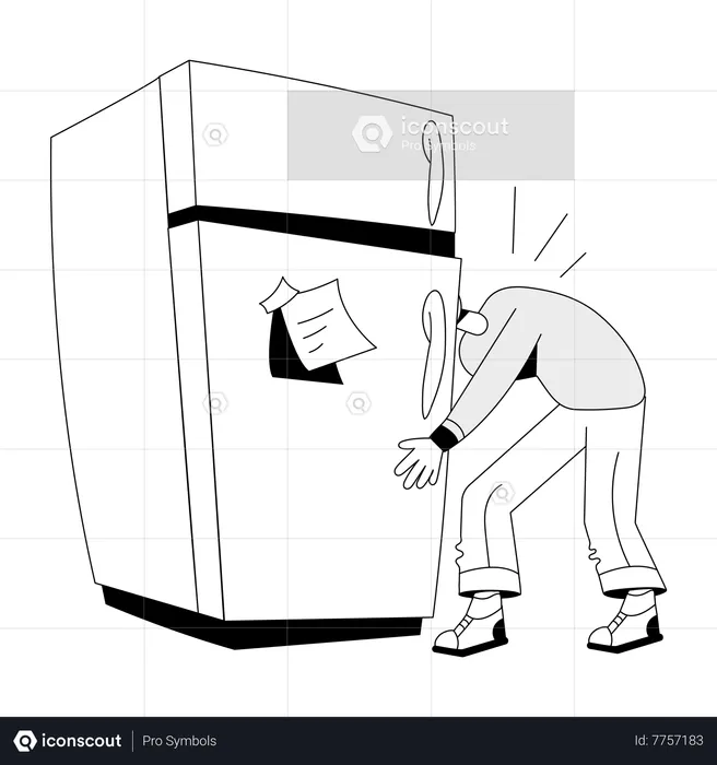 Checking Refrigerator  Illustration