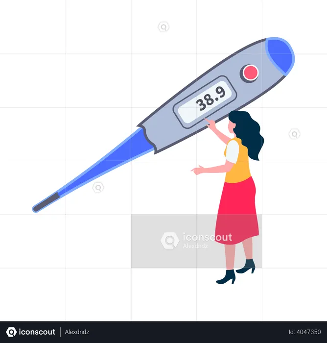 Checking thermometer temperature  Illustration