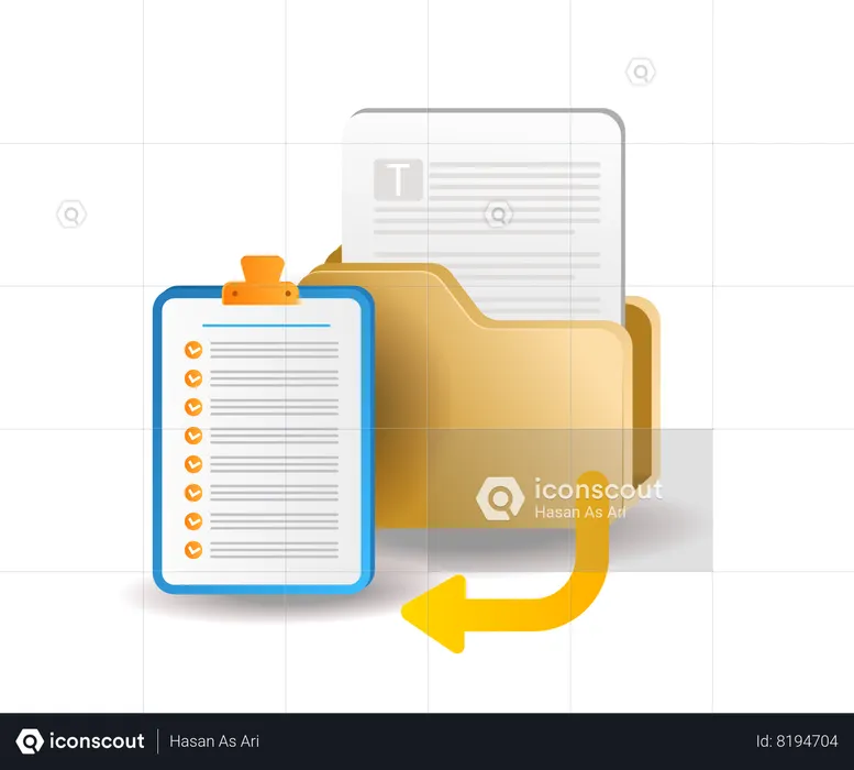 Conceito de pasta de dados da lista de verificação  Ilustração