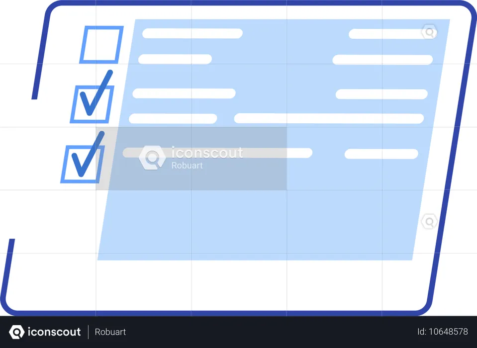 Checklist with results of social surveys  Illustration