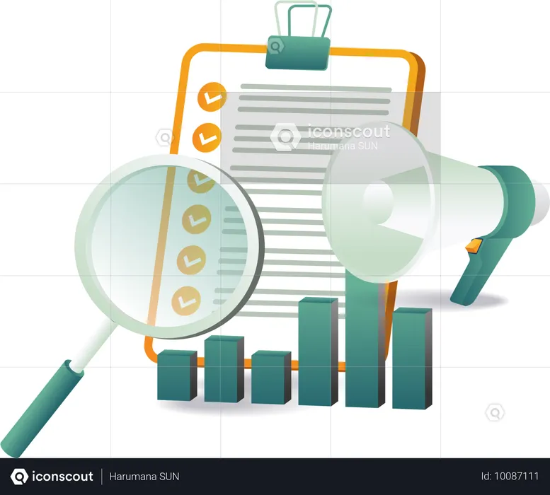 Checkliste für SEO-Kampagnen mit Analysen zur Geschäftsoptimierung  Illustration