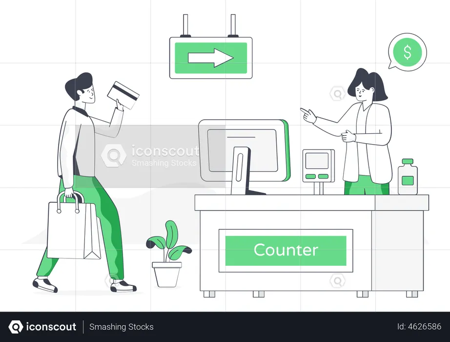Checkout Counter  Illustration