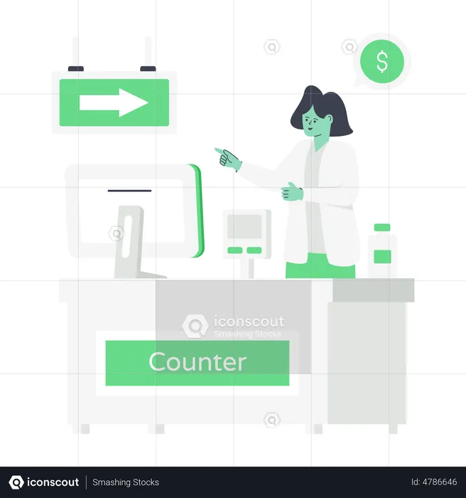 Checkout Counter  Illustration