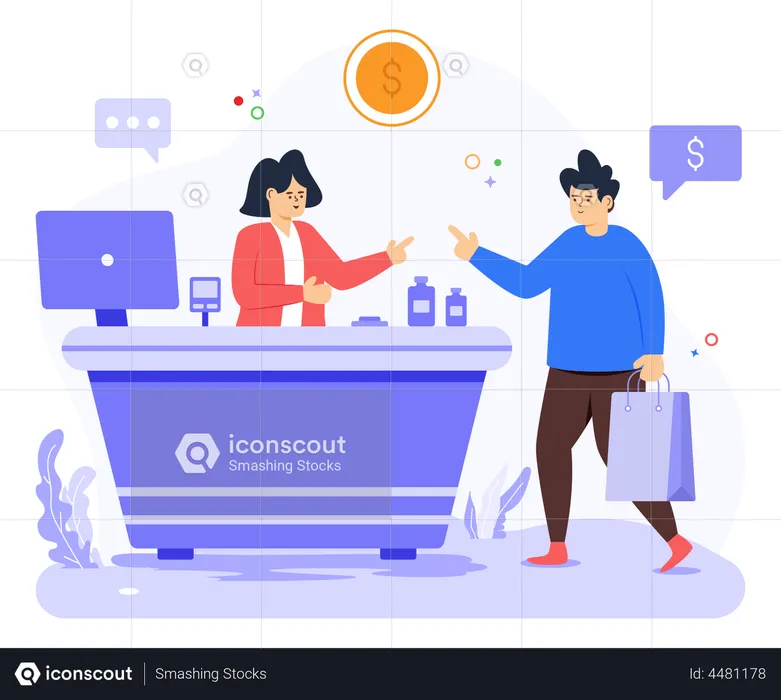 Checkout Counter  Illustration