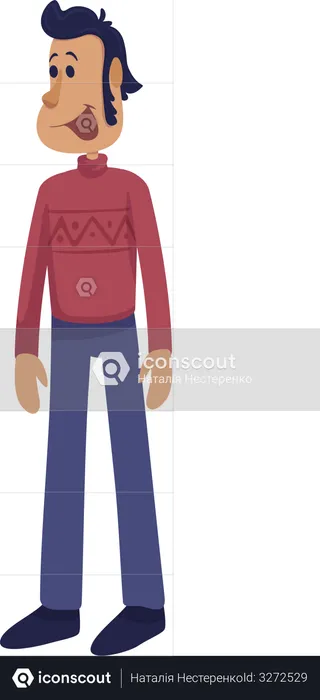Cheerful and handsome adult man  Illustration