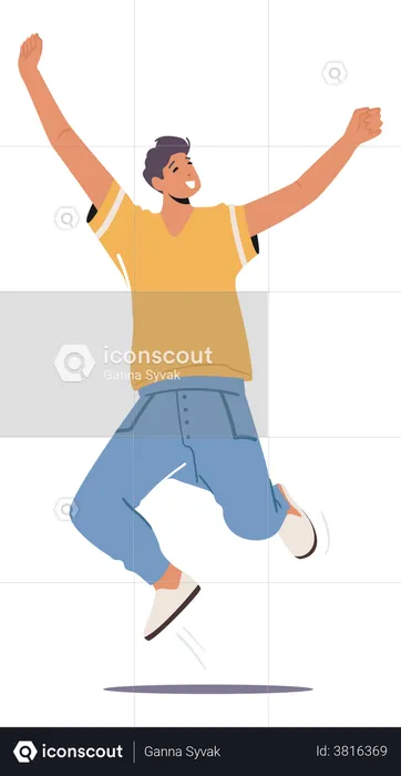 Cheerful Boy  Illustration