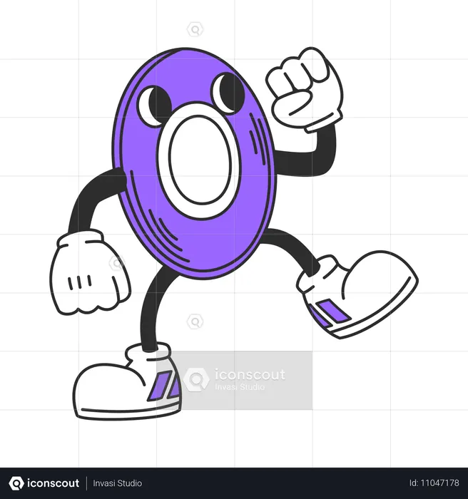 Cheerful CD Mascot Retro  Illustration