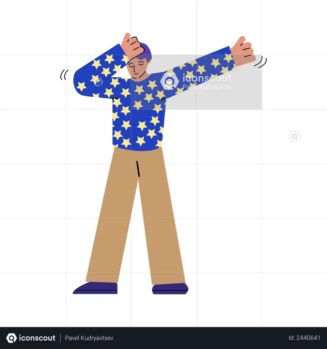 Cheerful dancing man  Illustration