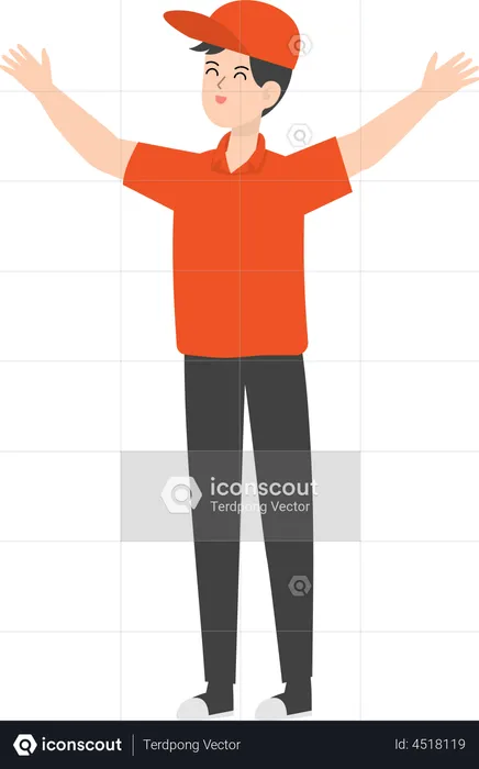 Cheerful Delivery Man  Illustration
