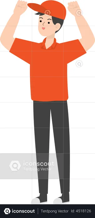 Cheerful Delivery Man  Illustration