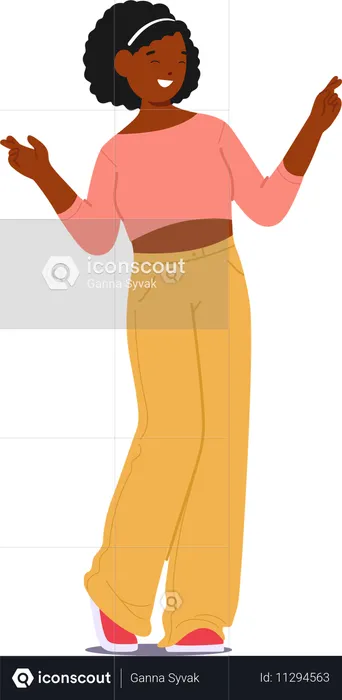 Cheerful Male  Wearing Casual Clothing and Cap Standing With Fingers Crossed In  Hopeful Gesture  Illustration