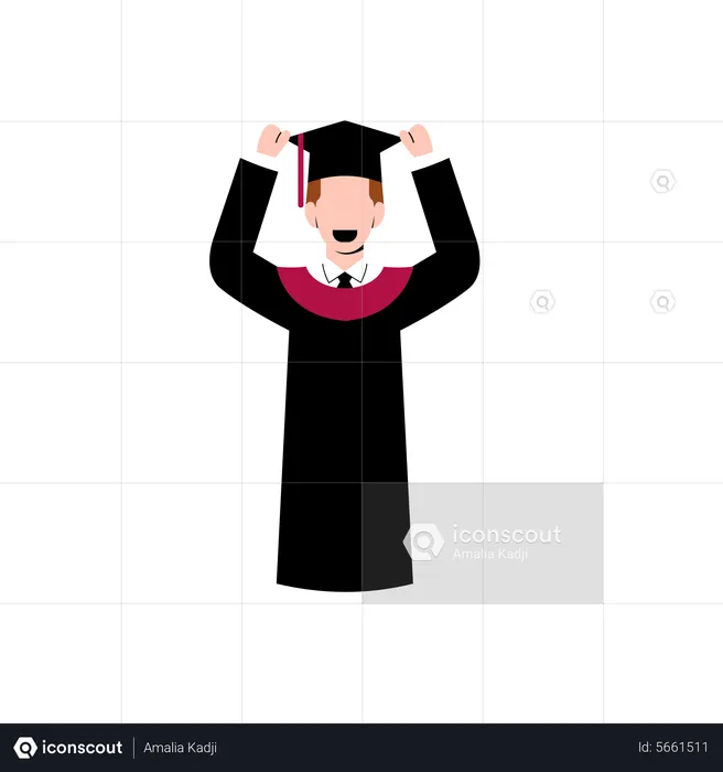 Cheerful man on graduation day  Illustration