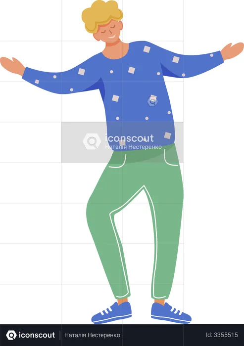 Cheerful young man  Illustration