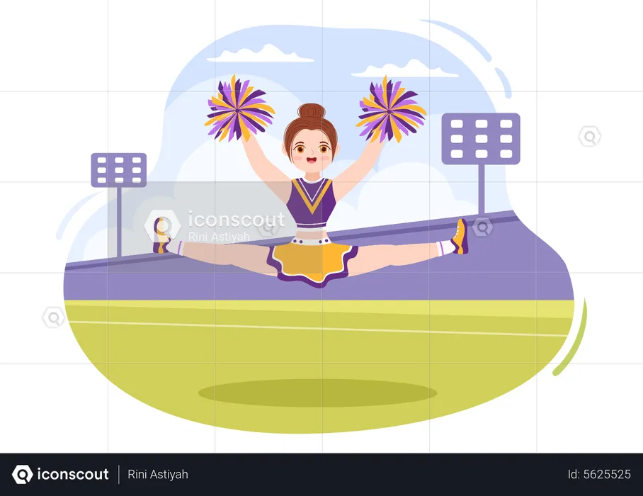 Cheerleader Girl doing dance  Illustration