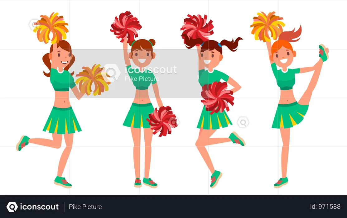 Cheerleader Girls  Illustration