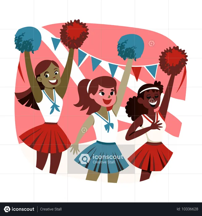 Cheerleaders dancing  Illustration