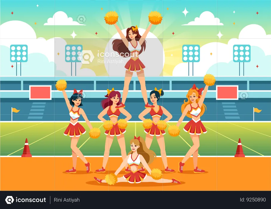 Cascade de pom-pom girl  Illustration