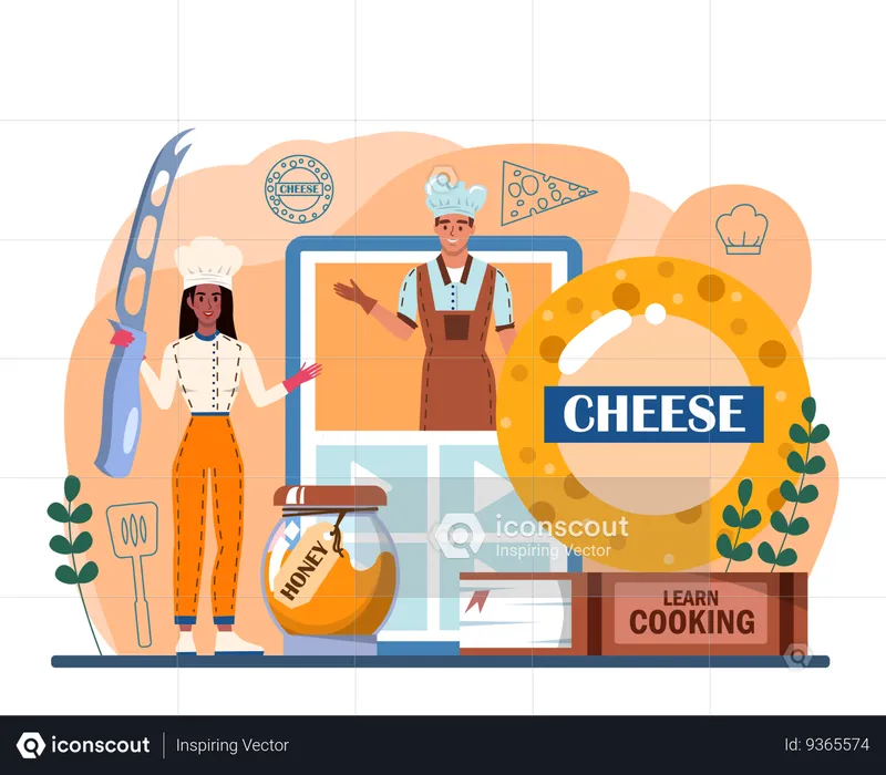 Cheese maker online service  Illustration