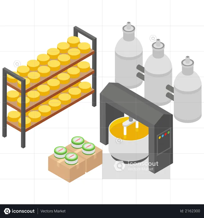 Cheese Production Unit  Illustration